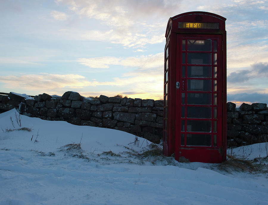 Red Telephone Box in the Snow vii Photograph by Helen Jackson