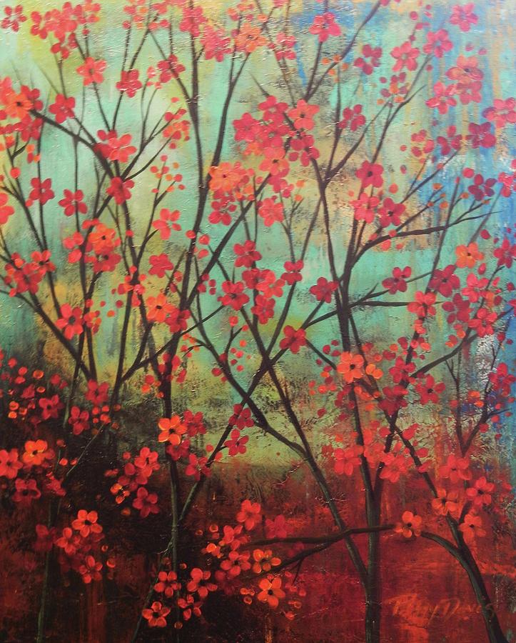 Red Painting - Red Thicket by Peggy Davis