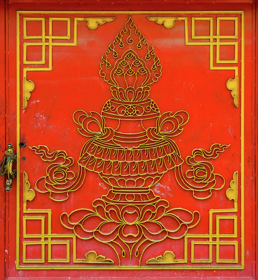 Red Tibetan door Photograph by Dutourdumonde Photography