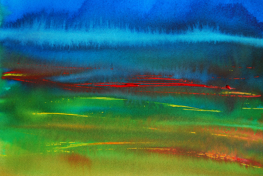 Primary Colors Painting - Red Tide Abstract by Jani Freimann