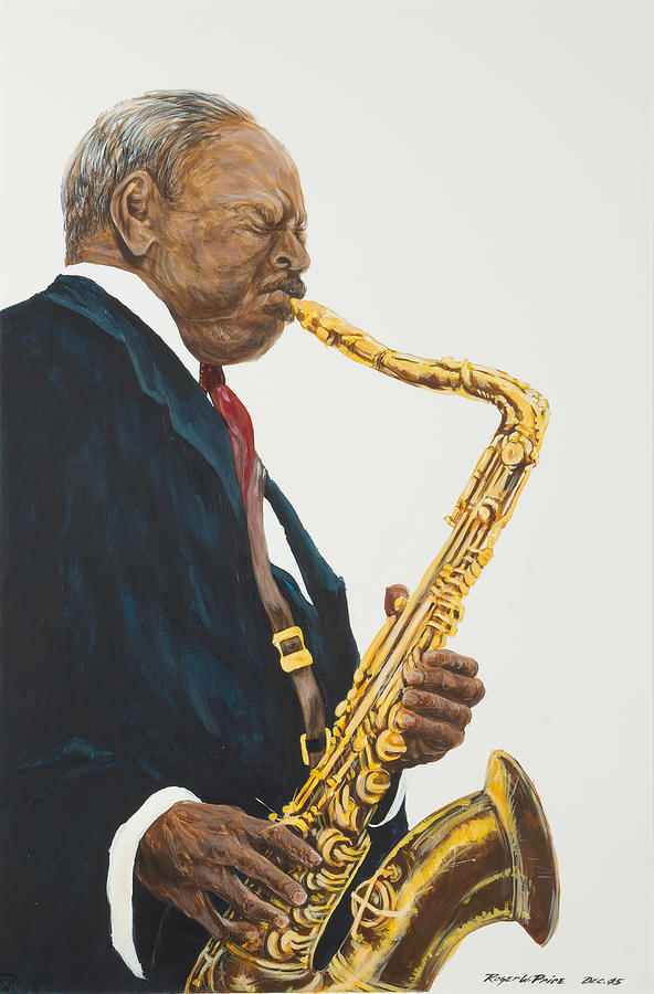 Red Tie Jam Mr. Coleman Hawkins 1963 Painting by Roger W Price