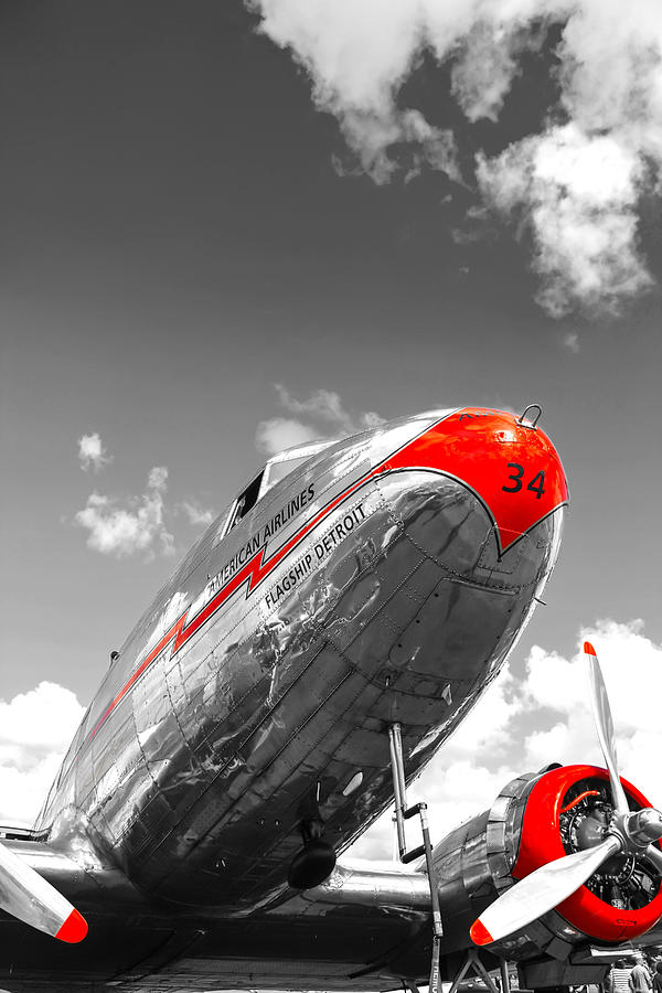 Red Tinted DC3 Photograph by Chris Smith