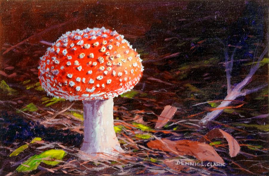 Toadstool Painting - Red Toadstool by Dennis Clark Toadstool Painting - Red Toadstool by Dennis Clark