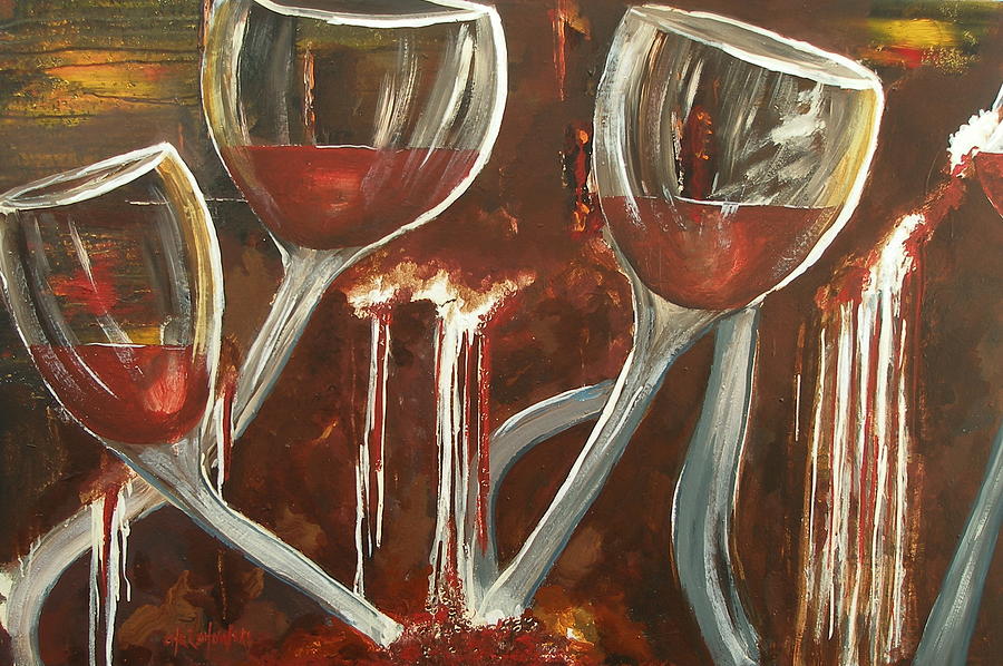 Red Toast Painting by Miroslaw  Chelchowski
