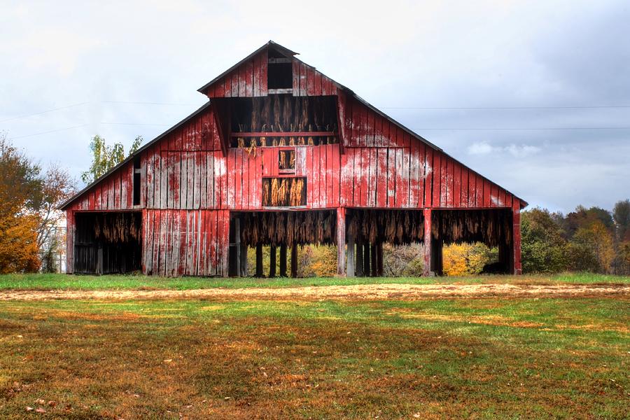 129 - Red Tobacco Stable, Trigg Co. Photograph by Angela Comperry