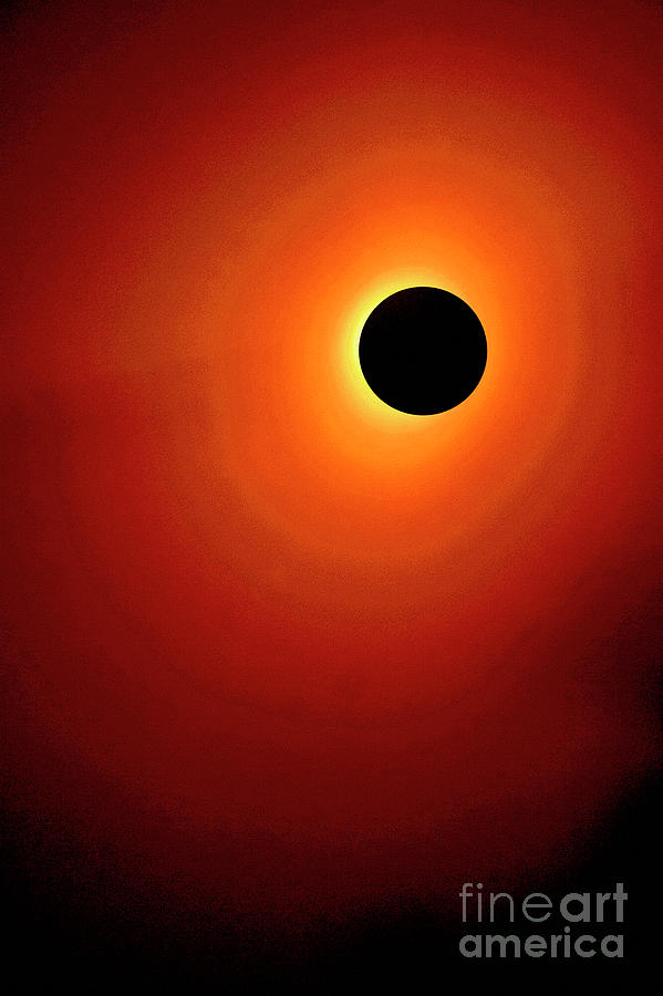 Red Totality Painting by Tanya Filichkin
