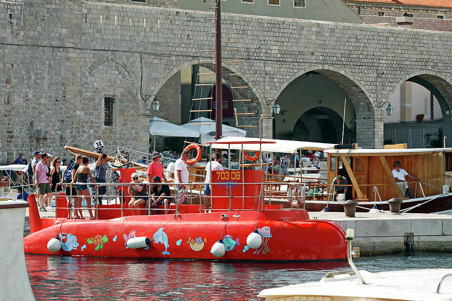 Red Tour Boat Photograph by Sally Weigand