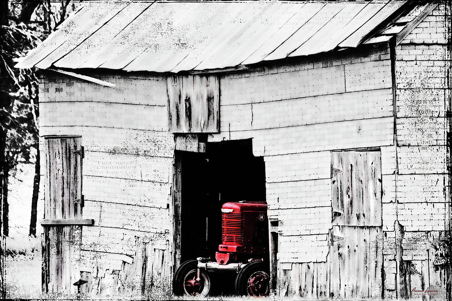 Red Tractor and Crumbling Barn Photograph by Anna Louise