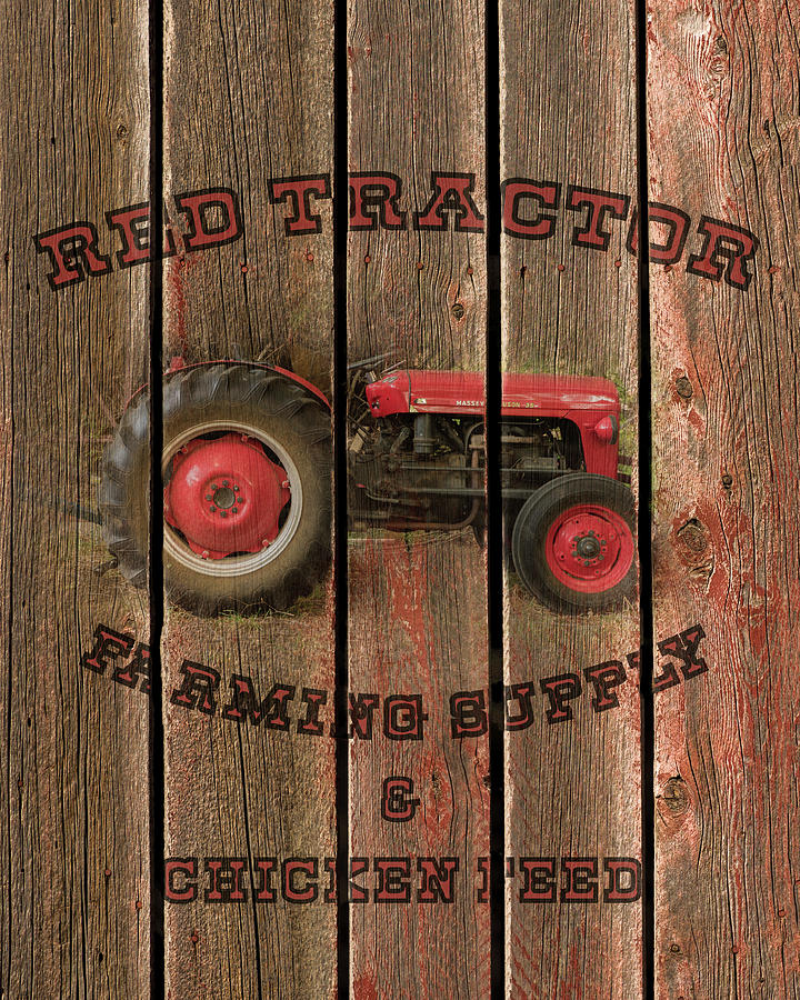 Red Tractor Farming Supply Photograph by TL Mair
