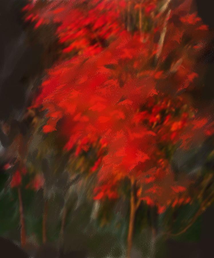 Tree Digital Art - Red Tree by Claire Whitehead Tree Digital Art - Red Tree by Claire Whitehead