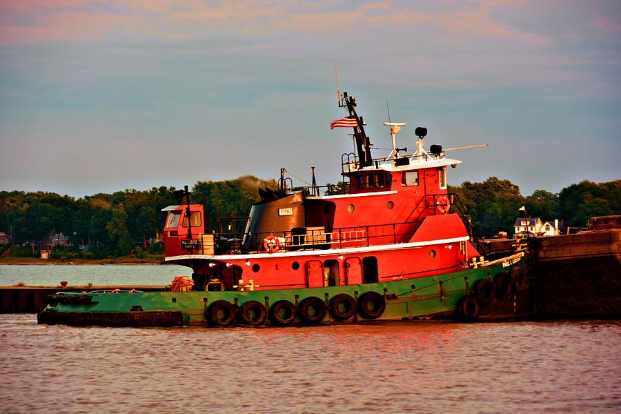 Red Tug Boat on the Lake Photograph by Richard Jenkins | Fine Art America