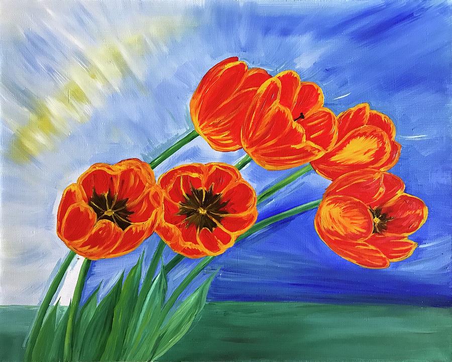 Red tulips Painting by Alina Morozova | Fine Art America