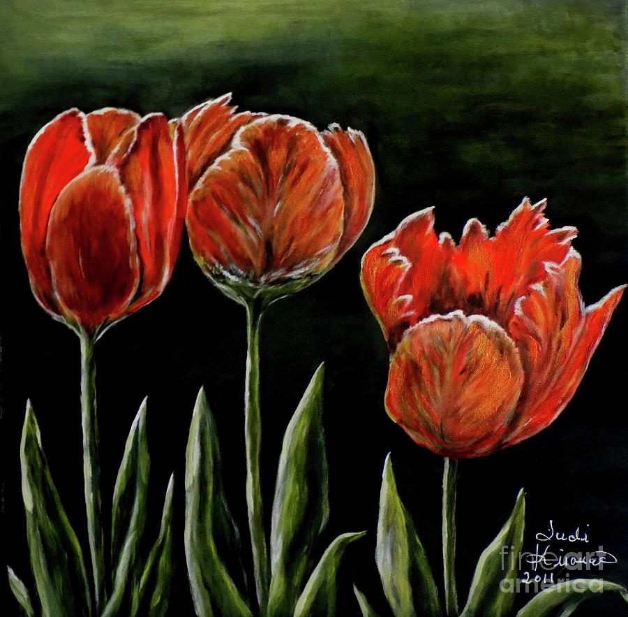 Tulip Photograph - Red Tulips by Judy Kirouac