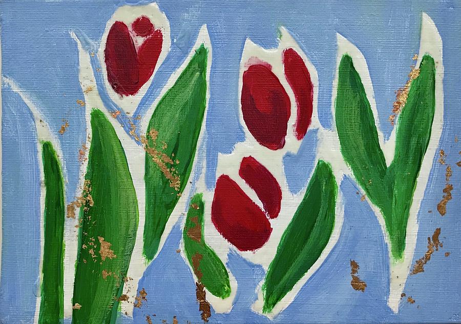 Tulip Mixed Media - Abstract Red Tulip by Sarah Vandenbusch