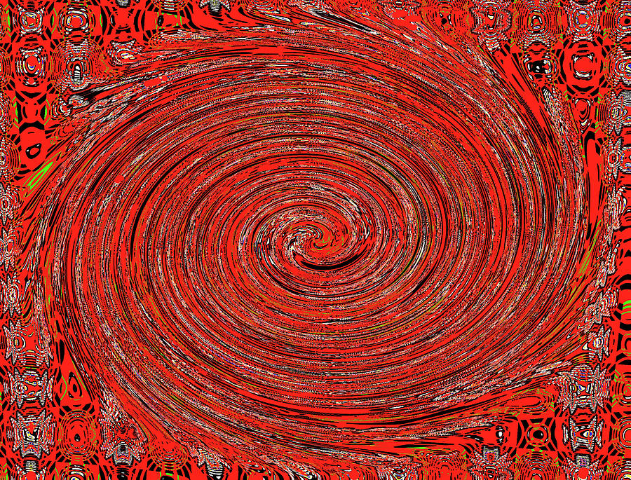 Red Twirl Abstract Digital Art by Tom Janca
