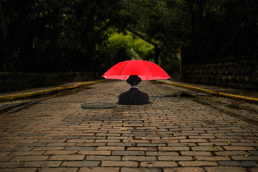 Red Umbrella Photograph by Greg Waters