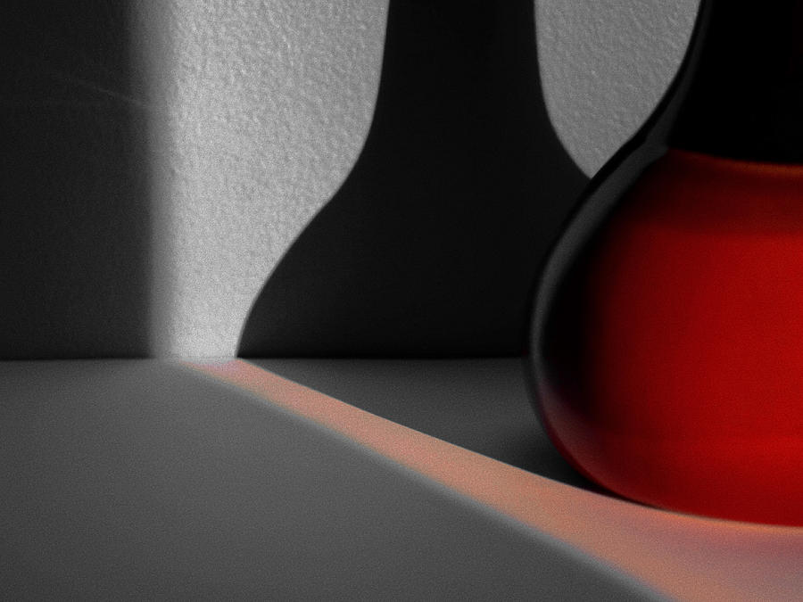 Black And White Photograph - Red Vase by Tom Druin
