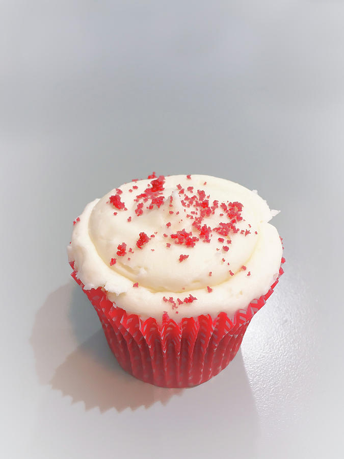Red velvet cupcake Photograph by Tom Gowanlock