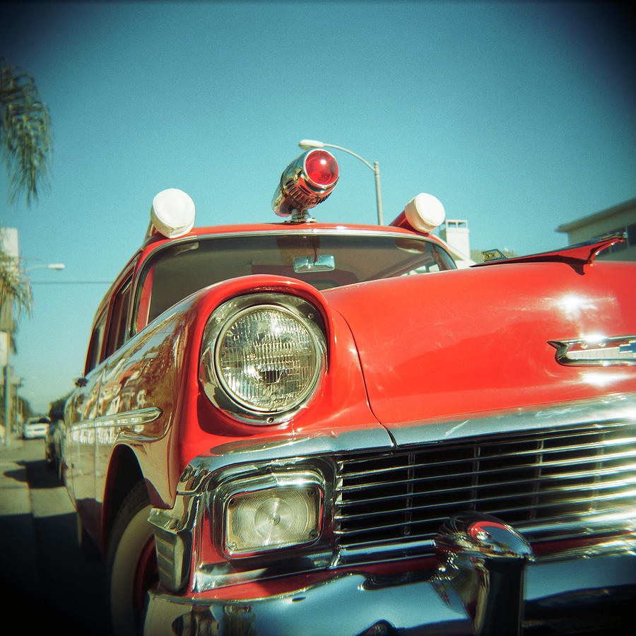 Red Vintage Ambulance by Sabine Konhaeuser Red Vintage Ambulance by Sabine Konhaeuser