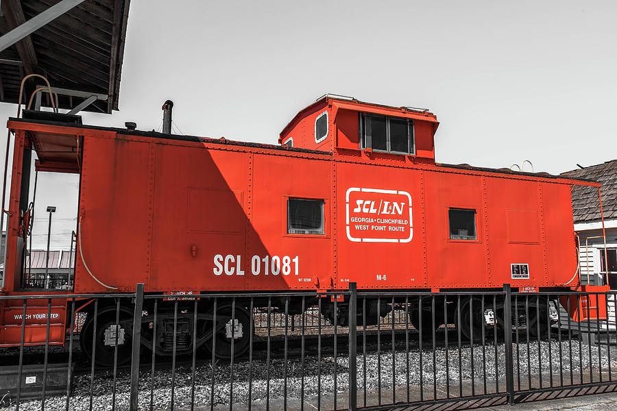 Red Vintage Caboose Highlighted Photograph by Doug Camara