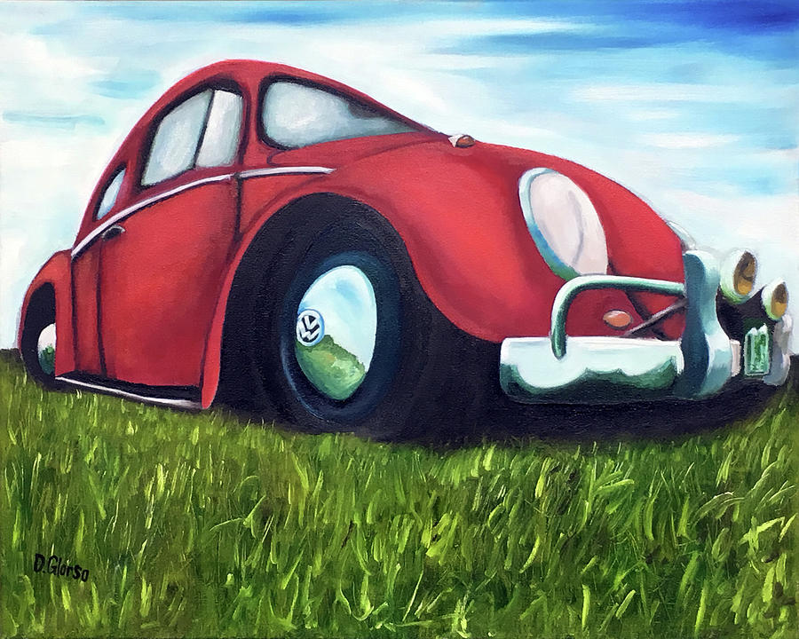 Red VW Painting by Dean Glorso