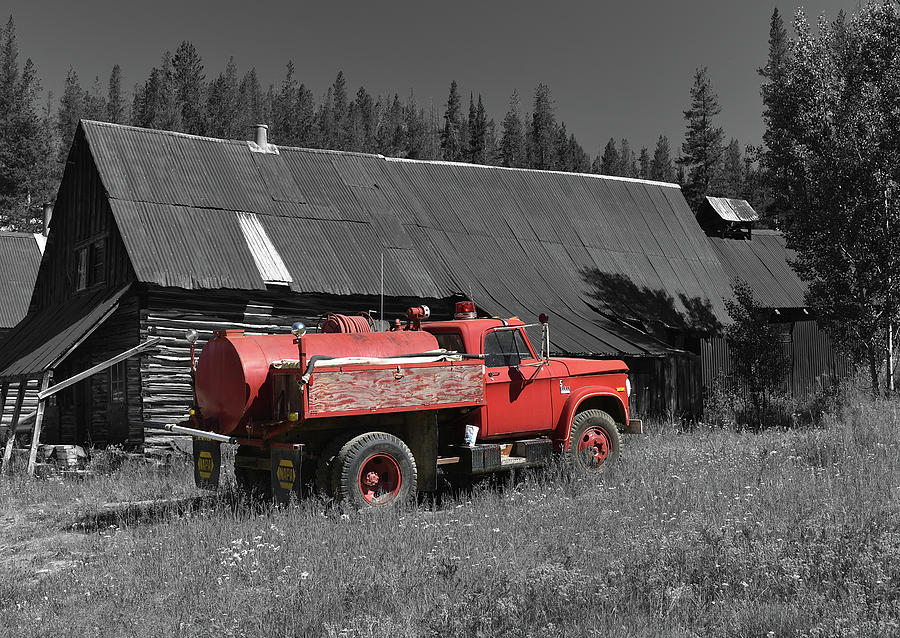 Red Water Truck Photograph by Richard J Cassato