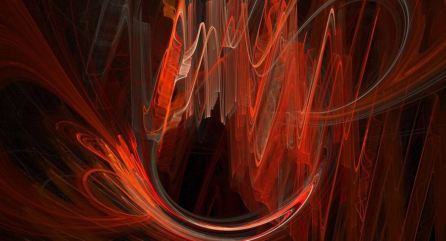 Red Waves 1 Digital Art by Austin Paiva