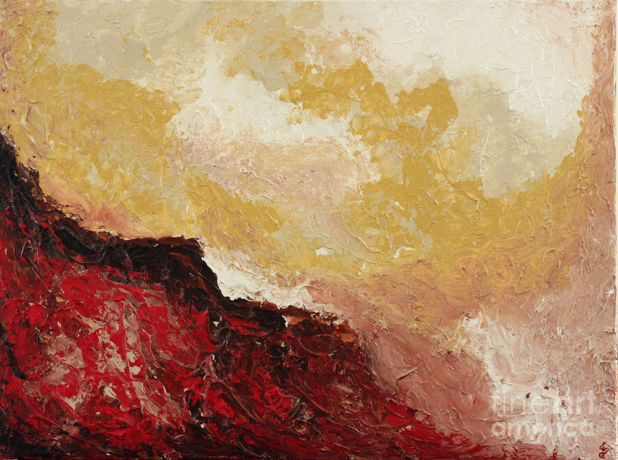Red Waves Painting by Preethi Mathialagan