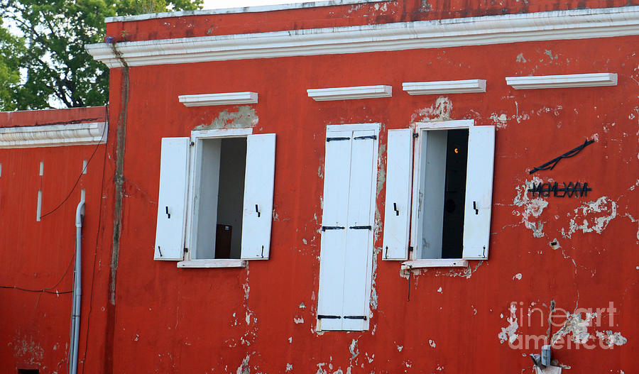 Red Weathered Walls Photograph by Mary Haber