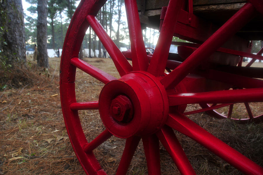 Red wheels in camp Photograph by David Lee Thompson
