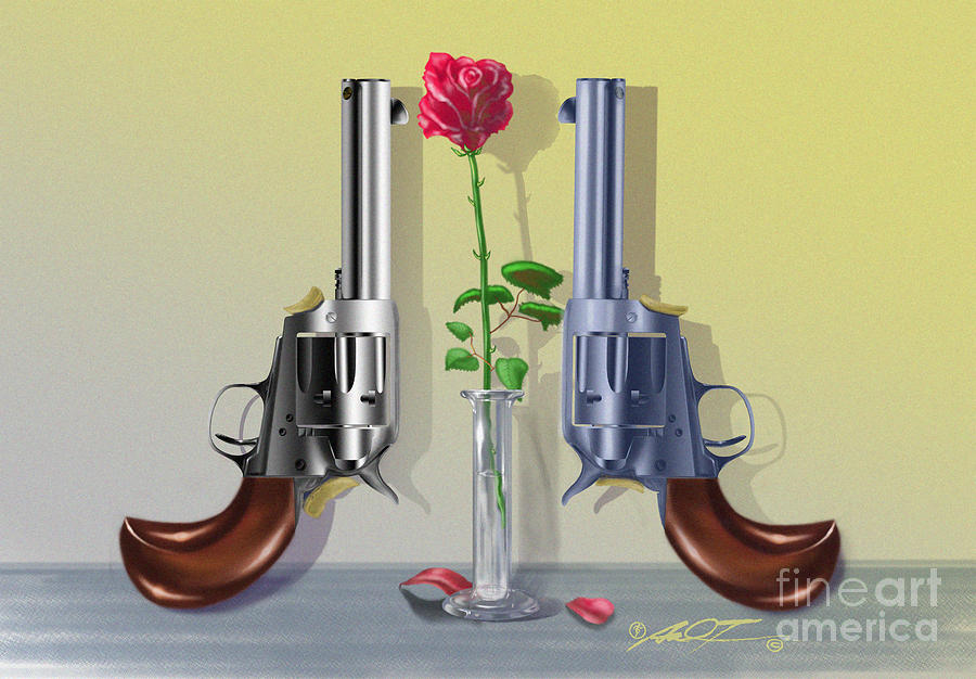 Rose Digital Art - Red, White, and Blue by Dale Turner