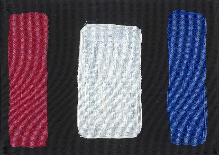 Red White and Blue Divided Painting by Phil Strang