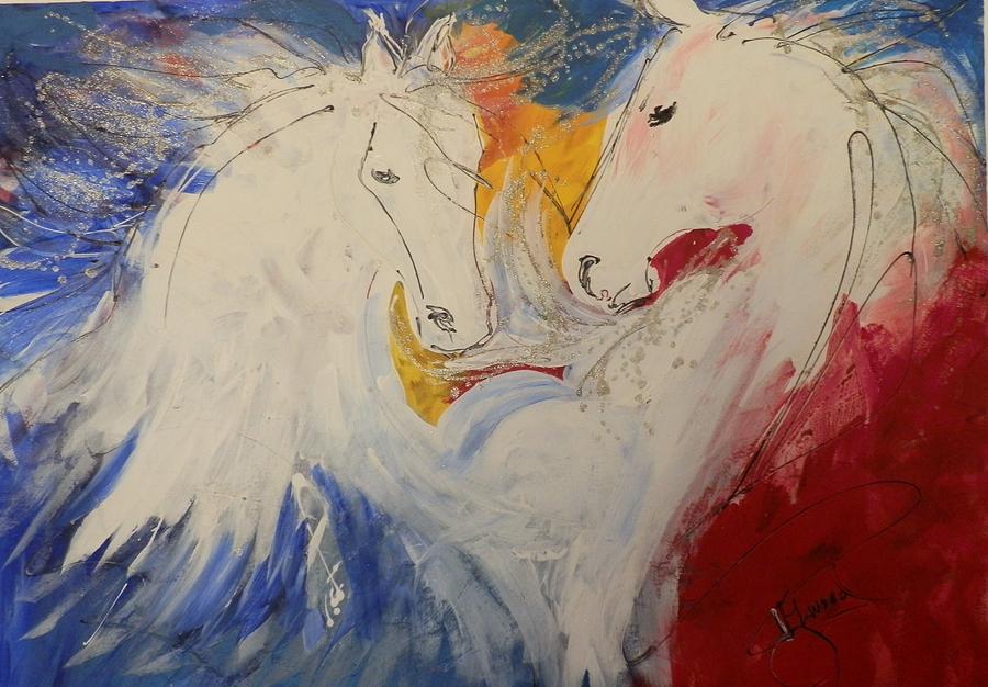 Red White Blue Painting - Red White and Blue by Jann Elwood