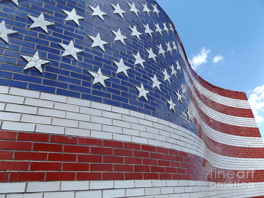 Red White and Brick Photograph by Erick Schmidt