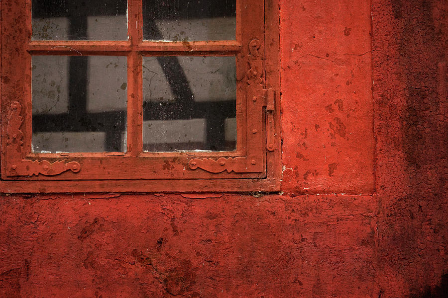 Architecture Photograph - Red window by Inge Riis McDonald