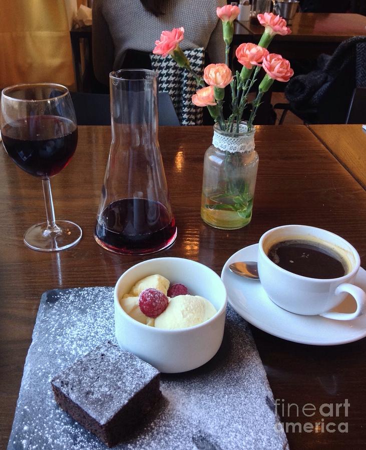 Red Wine Coffee and Ice Cream Photograph by Joan-Violet Stretch
