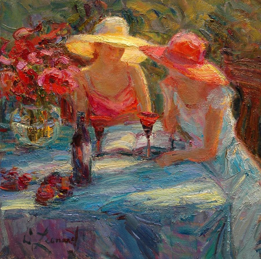 Red Wine Painting by Diane Leonard