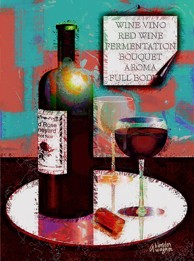 Red Wine For Two Digital Art by Arline Wagner