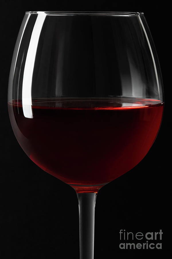 Red wine glass close up on black background Photograph by Andrea Astes -  Fine Art America