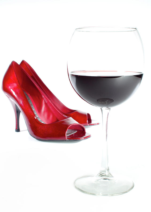 Red Wine Photograph - Red Wine Glass Red Shoes by Dustin K Ryan