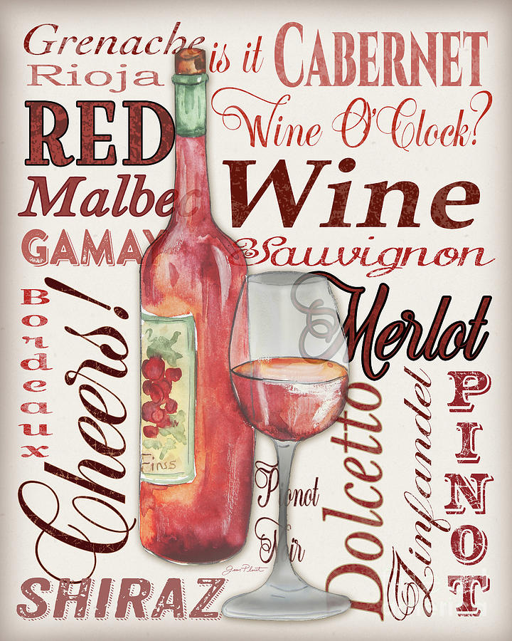 Red Wine-JP3975 Painting by Jean Plout
