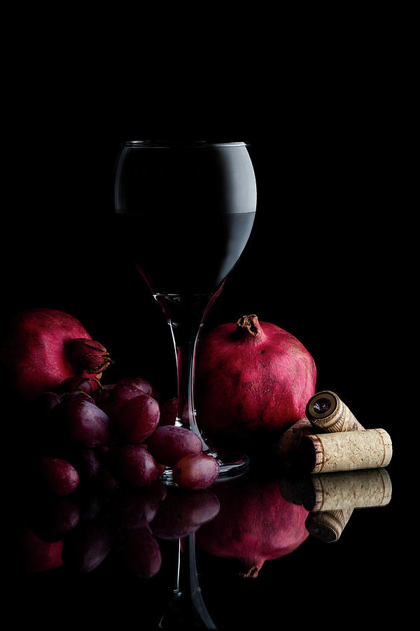 Wine Photograph - Red Wine with Fruit by Tom Mc Nemar