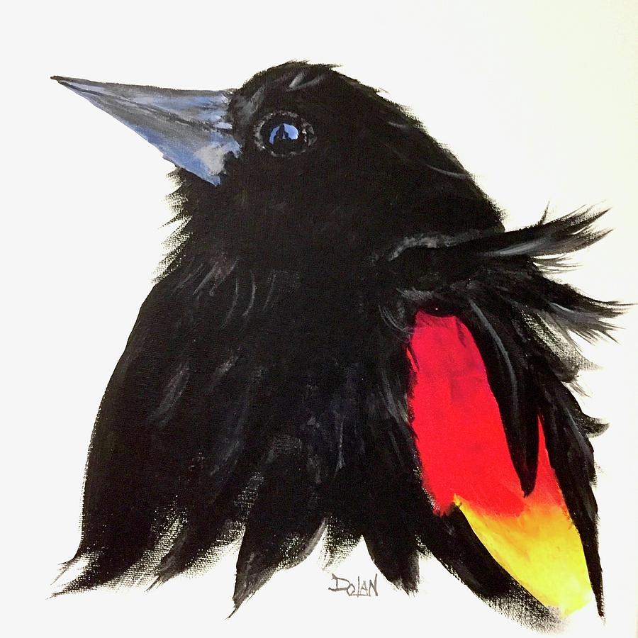 Red winged Blackbird Painting by Pat Dolan