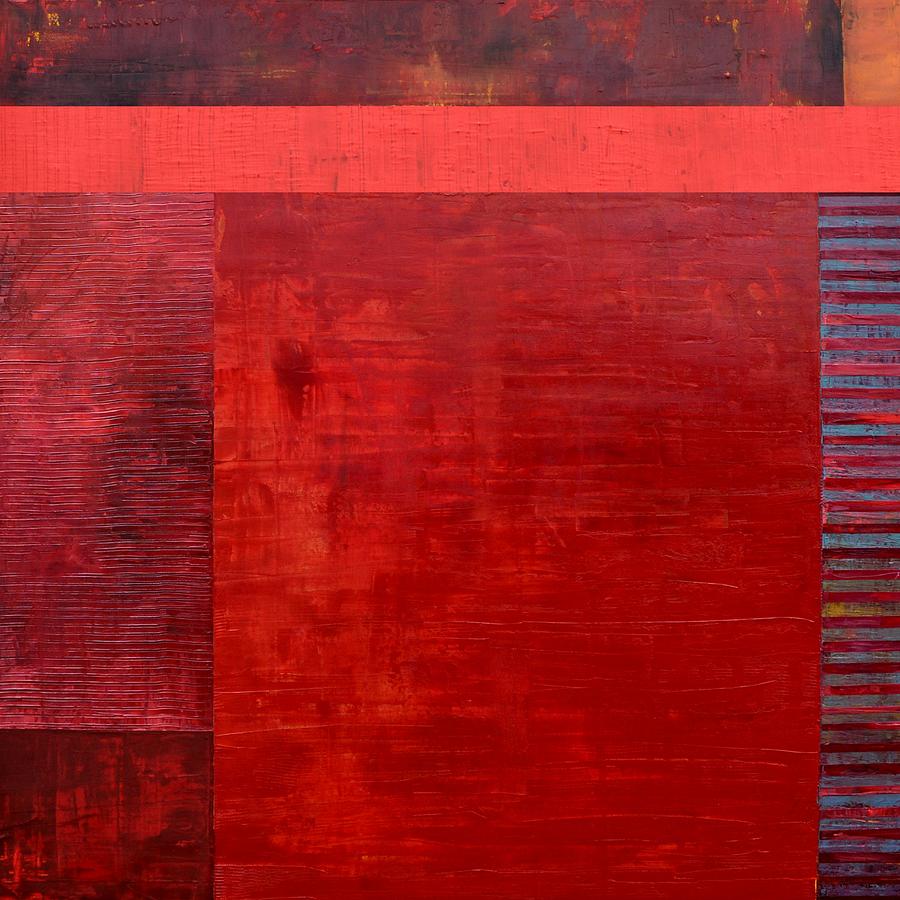 Red with Orange Painting by Michelle Calkins