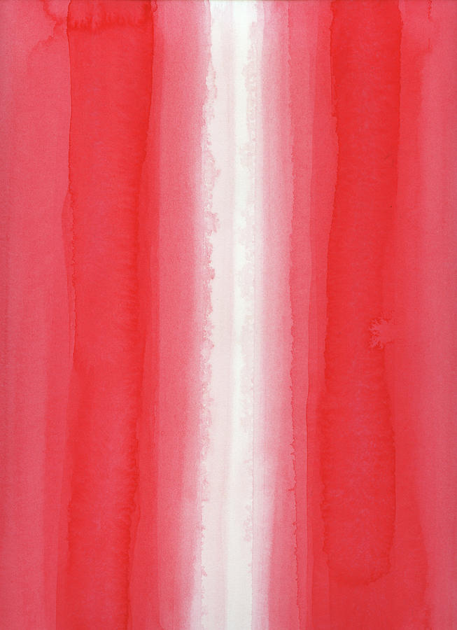 Red with White Zip Painting by Victoria Kloch