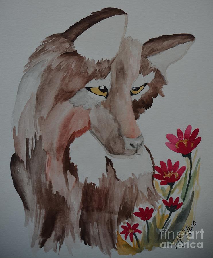 Red Wolf 16-07 Painting by Maria Urso