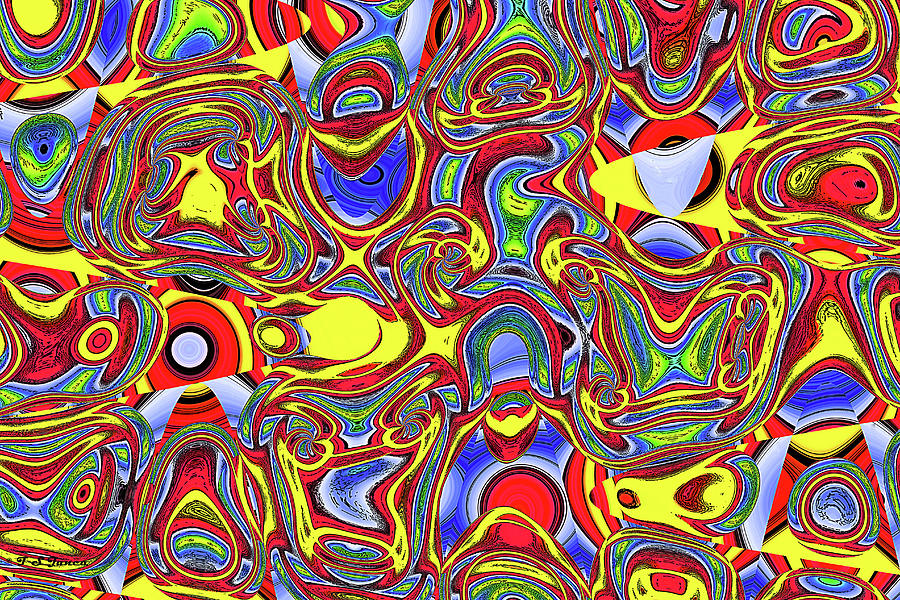 Red Yellow Blue Green Abstract #4 Digital Art by Tom Janca