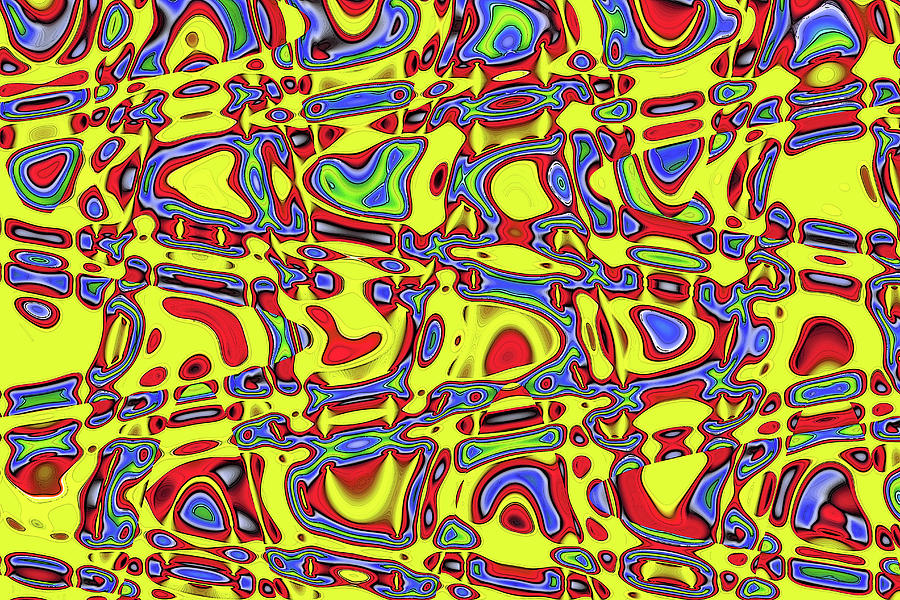 Red Yellow Blue Green Abstract Digital Art by Tom Janca