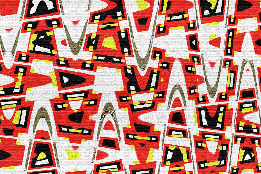 Red Yellow Green And Black Abstract Digital Art by Tom Janca