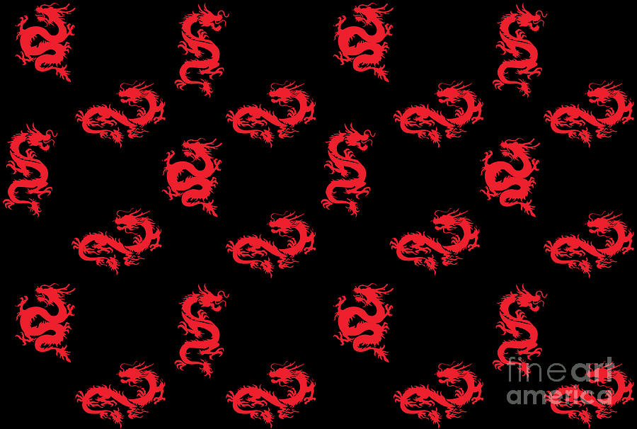Dragon Digital Art - Red Zodiac Dragon by Naviblue